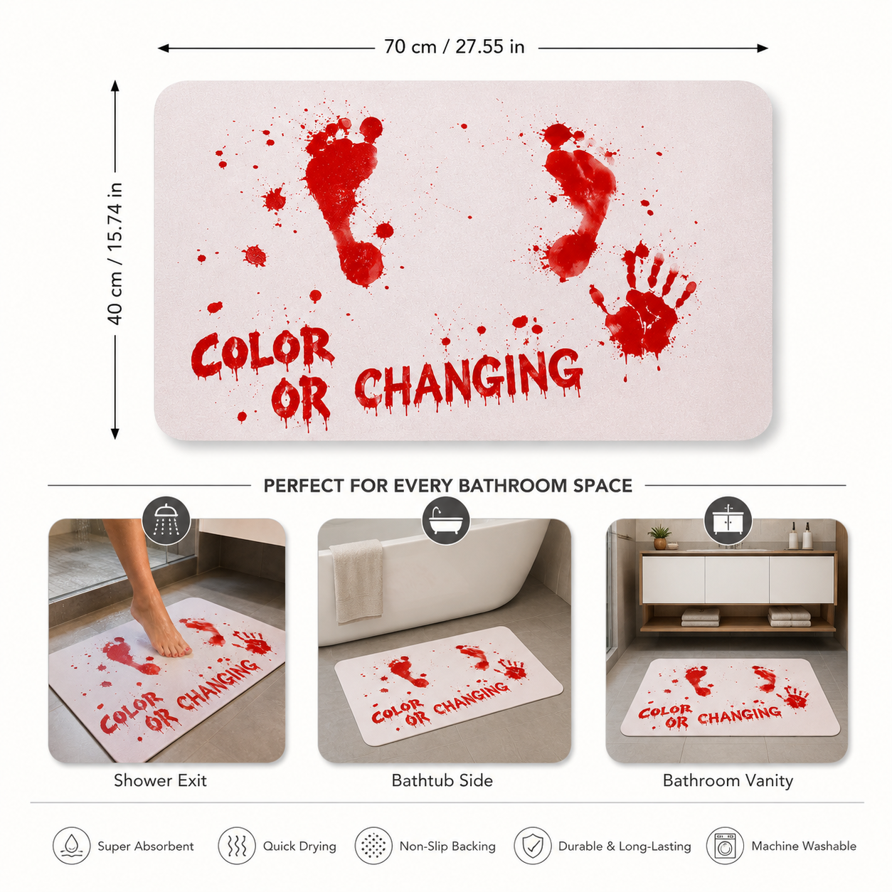 🎁🔥LAST DAY 49% OFF🔥 -Halloween Water-Changing Carpet Bloody Mat🩸