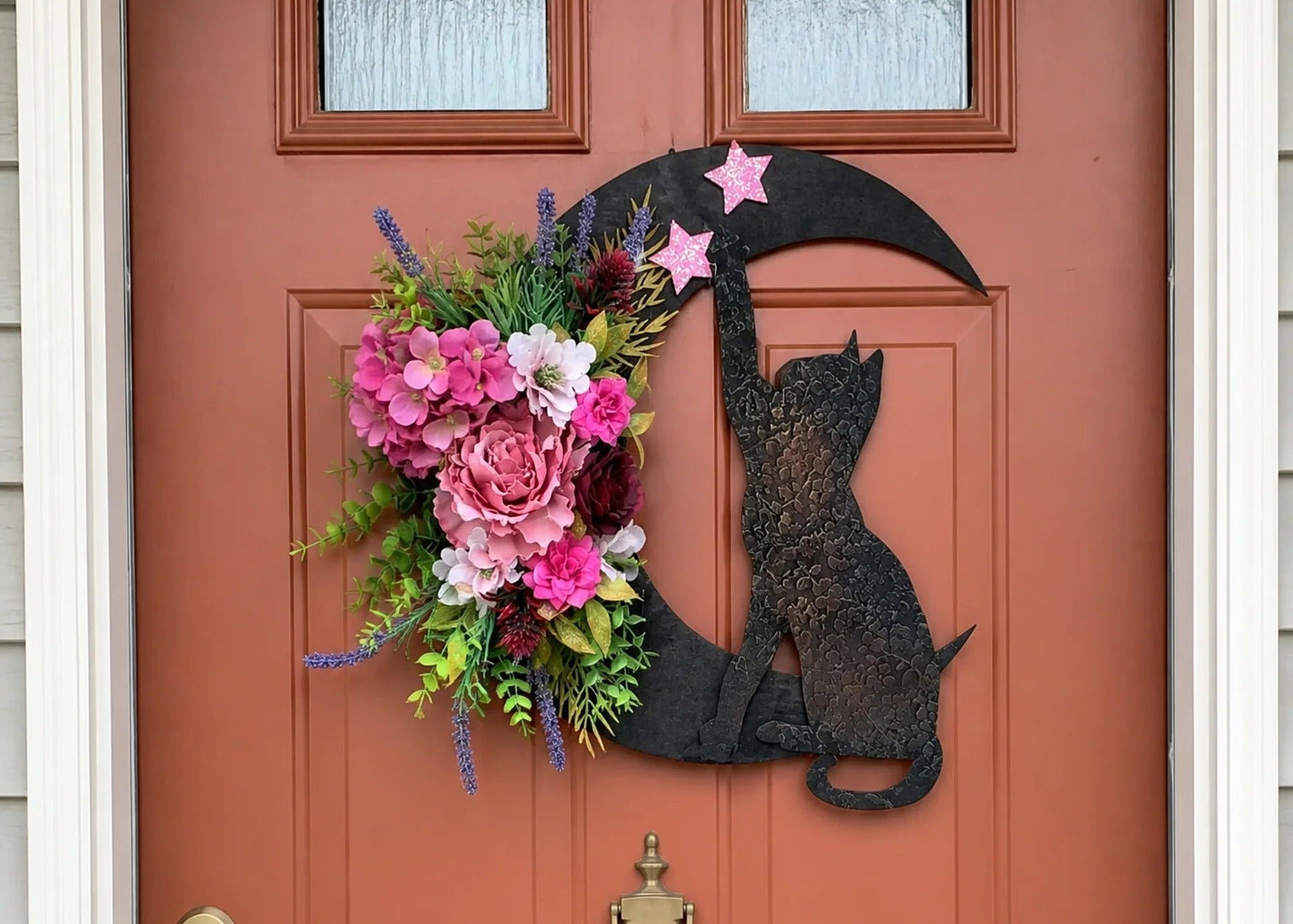 Handmade Halloween Cat Wreath🐈⬛🌙