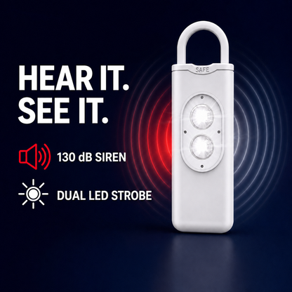 Double-flashing personal alarm