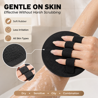 🧽 4-Pack Soft Rubber Shower Scrubber – Gentle Yet Effective, Exfoliates & Cleanses All Skin Types