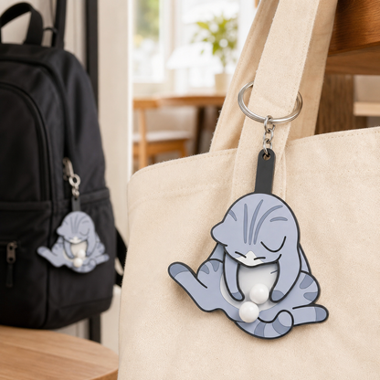 🐱🥚Pull-Play Cat & Egg Keychain