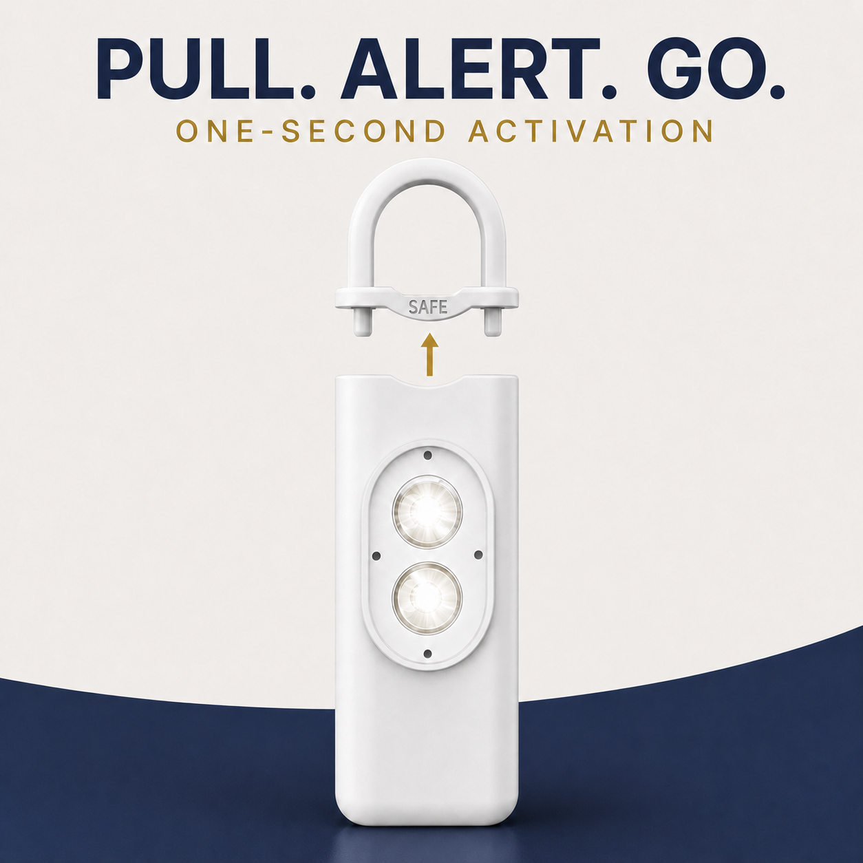 Double-flashing personal alarm