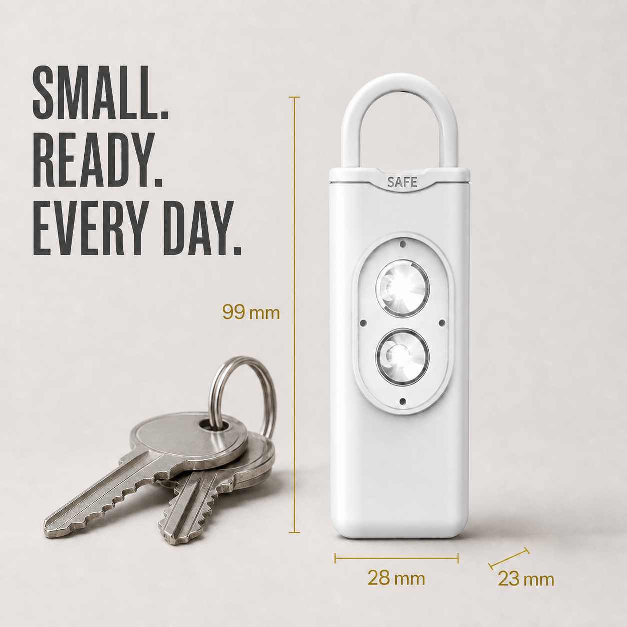 Double-flashing personal alarm