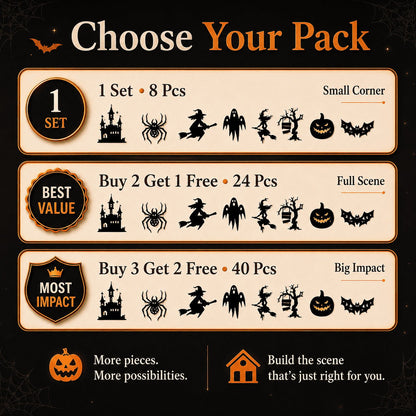 👻 Halloween LED Silhouette Wall Light Stickers