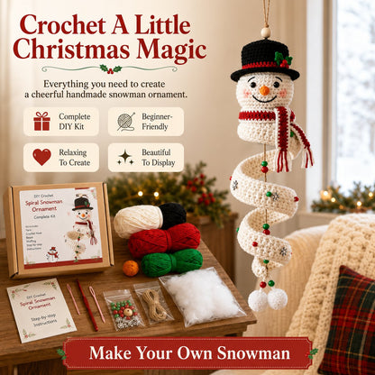 🎅🌲Crochet Snowman Spiral Oranment DIY Kit