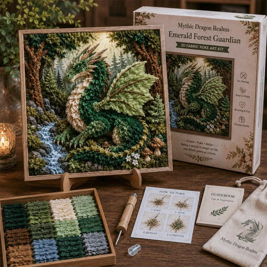 🐉 Mythic Dragon Realms 3D Fabric Poke Art Kit