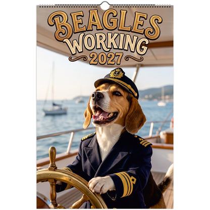 Funny Working Beagles 2027 Wall Calendar