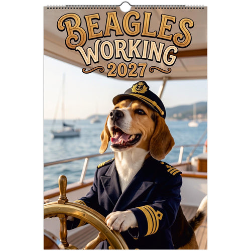 Funny Working Beagles 2027 Wall Calendar
