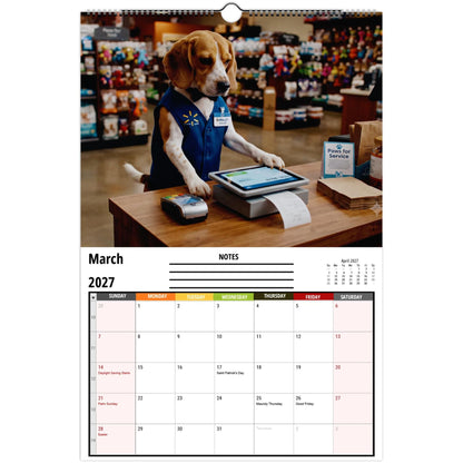 Funny Working Beagles 2027 Wall Calendar