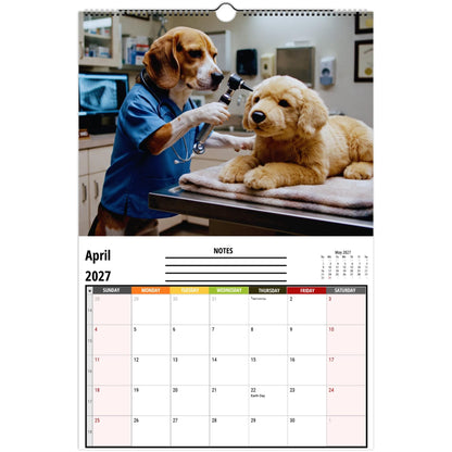 Funny Working Beagles 2027 Wall Calendar