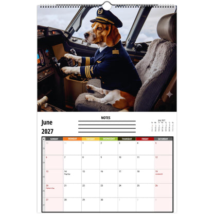 Funny Working Beagles 2027 Wall Calendar