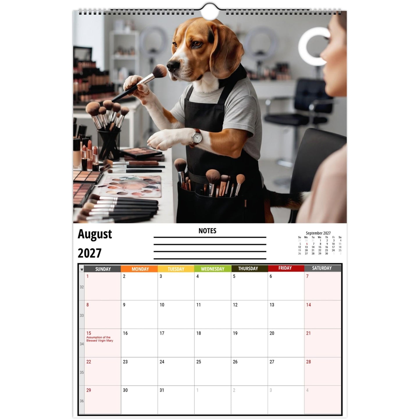 Funny Working Beagles 2027 Wall Calendar