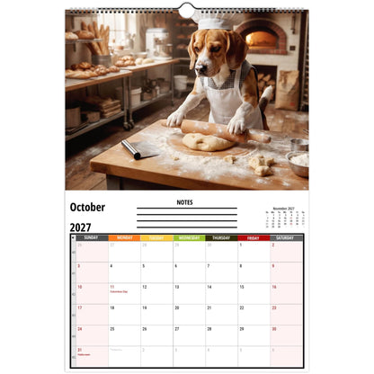 Funny Working Beagles 2027 Wall Calendar