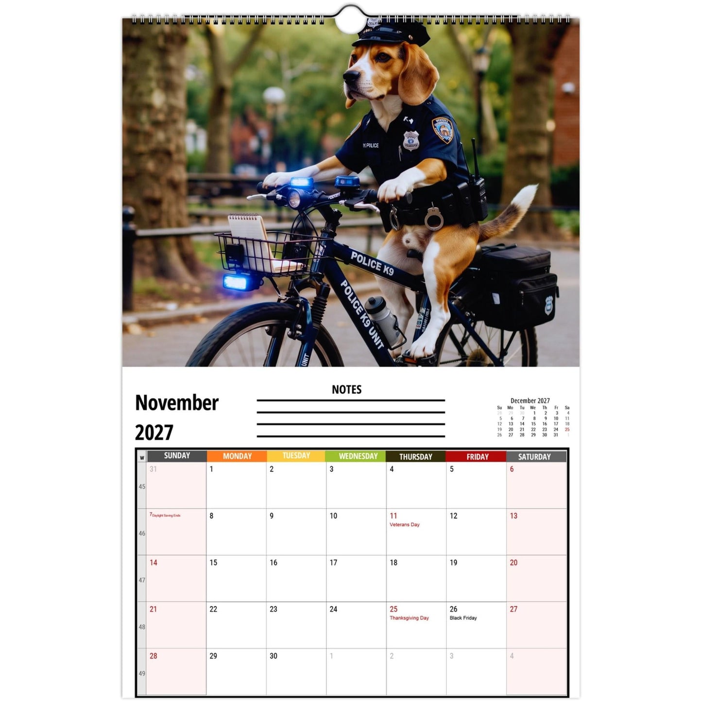 Funny Working Beagles 2027 Wall Calendar