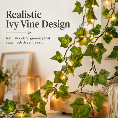 33 FT LED Ivy Leaf String Lights with Remote Control