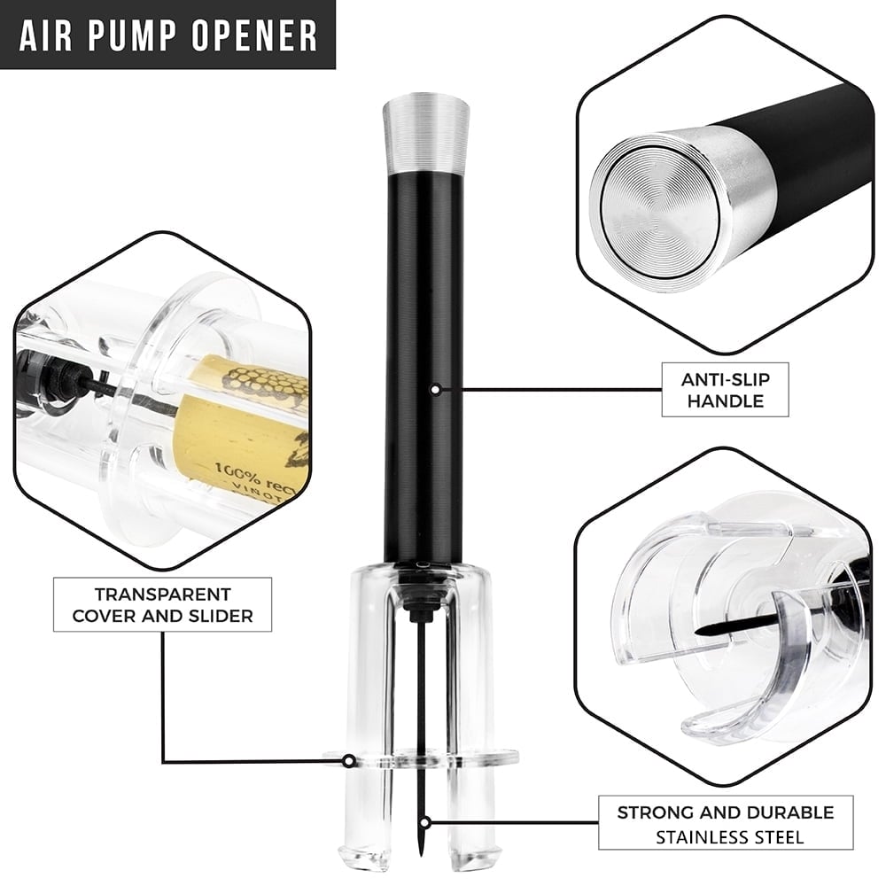 🎁🔥LAST DAY 50% OFF-🔥Air Pump Cork Remover Wine Bottle Opener Set