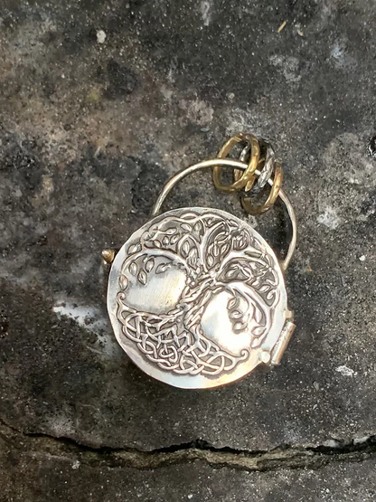 ✨100% Handmade Silver Triple Moon & Tree of Life Locket
