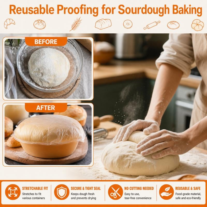 🔥LAST DAY SALE 49% OFF-100Pcs Medium Reusable Elastic Plastic Bowl Covers - Kitchen Bread Proofing,