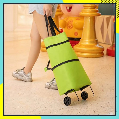🎁 Hot Sale 49% OFF – 2-in-1 Foldable Shopping Cart with Wheels