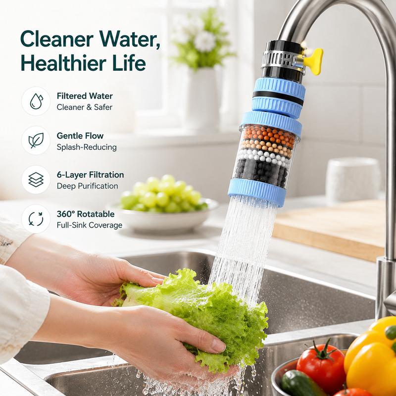 6-Layer Faucet Water Filter – Multi-Stage Tap Filter For Cleaner Everyday Water