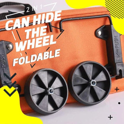 🎁 Hot Sale 49% OFF – 2-in-1 Foldable Shopping Cart with Wheels