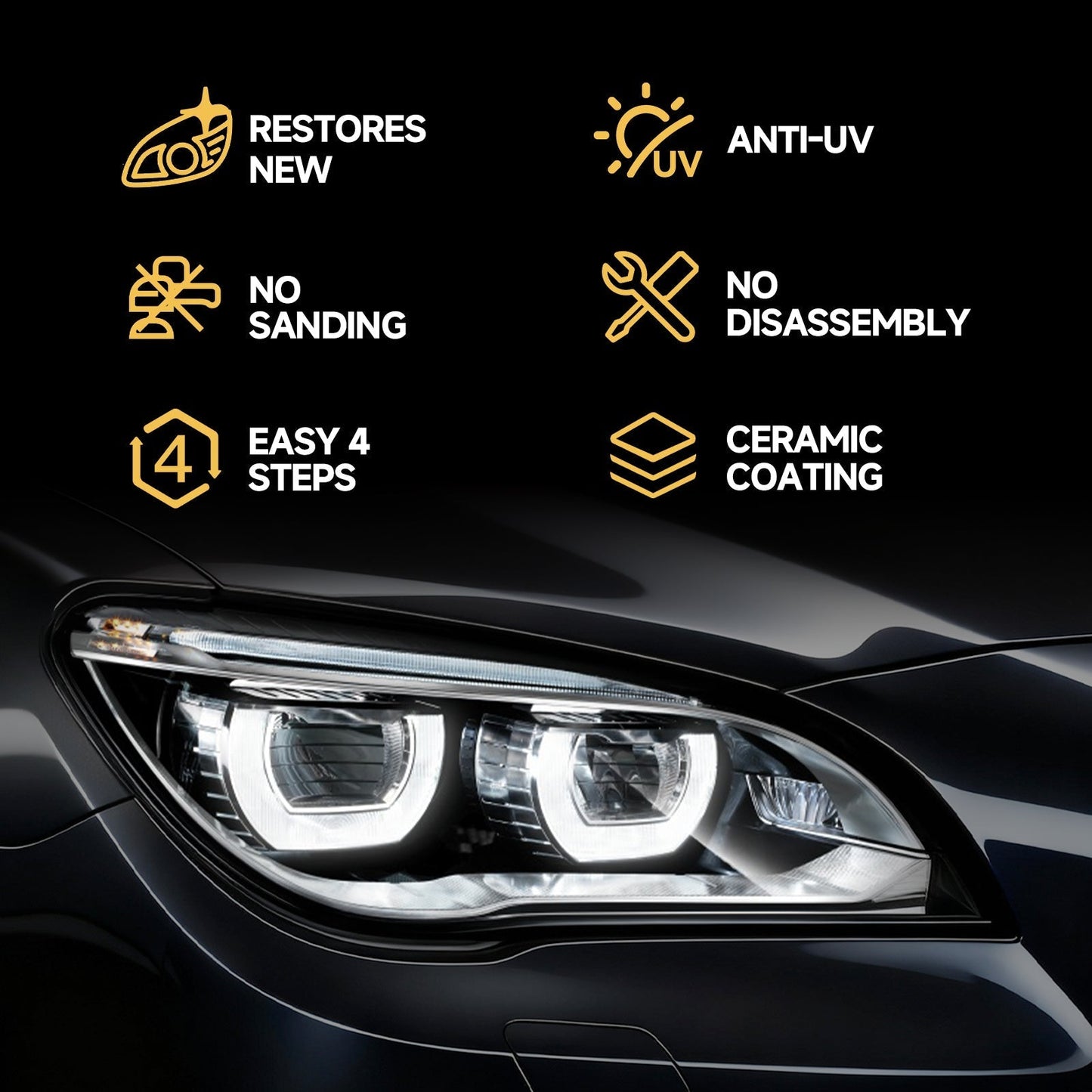 Toretark Car Headlight Restoration Kit