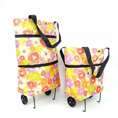 🎁 Hot Sale 49% OFF – 2-in-1 Foldable Shopping Cart with Wheels