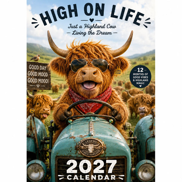 🔥New Hot Selling-60% Off!!🐮2027 Funny Highland Cow Wall Calendar | A4 Hanging Calendar | Designed by Isabel Kline
