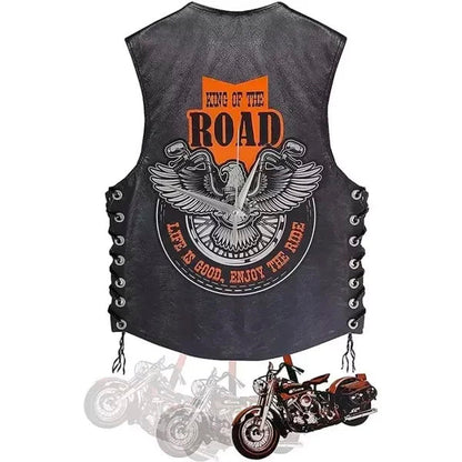 Motorcycle Vest Mute Wall Clock 🏍️Gift for Harley Fans