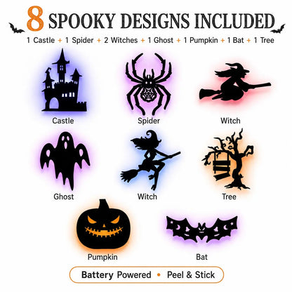 👻 Halloween LED Silhouette Wall Light Stickers