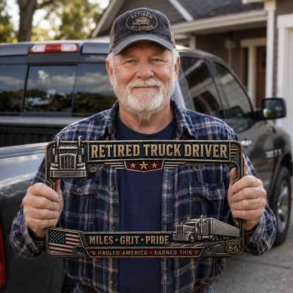 🚛 Last Day Promo: 49% OFF-Retired Truck Driver Tribute License Plate Frame