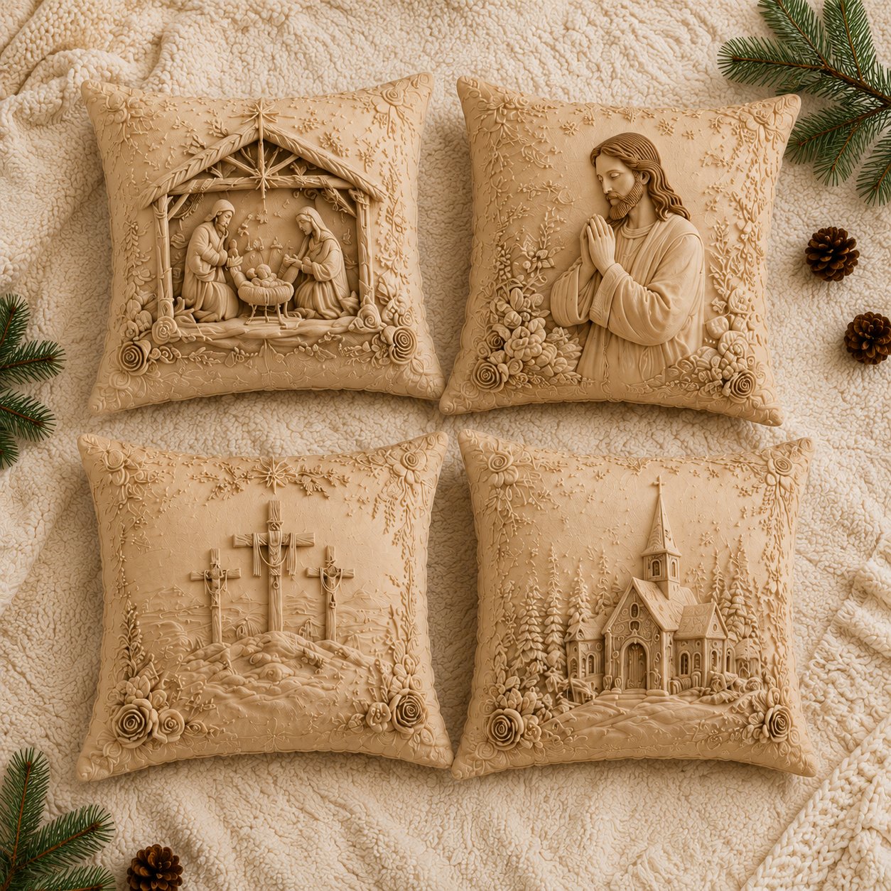 🏆 50K+ SOLD!✝️Jesus-Themed Pillowcase – Machine Washable, Wrinkle-Resistant, Durable, Perfect for Living Room, Bedroom, Office & More⛪