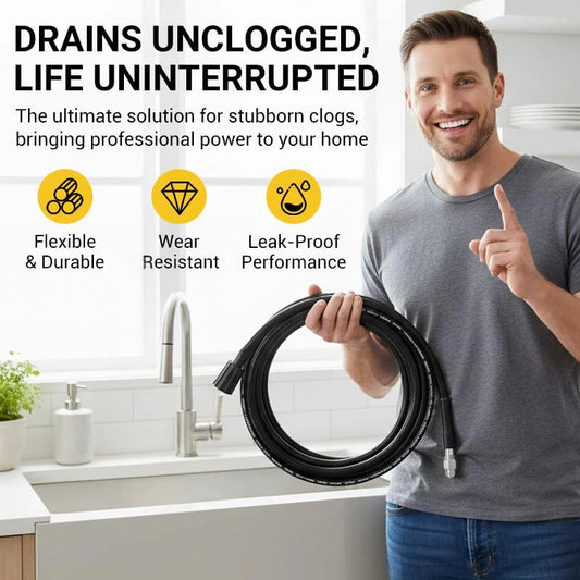 💧 Triple-layer burst-proof hose – PVC & stainless steel. Universal connector, easy install. for heavy-duty cleaning! 🚿🔧