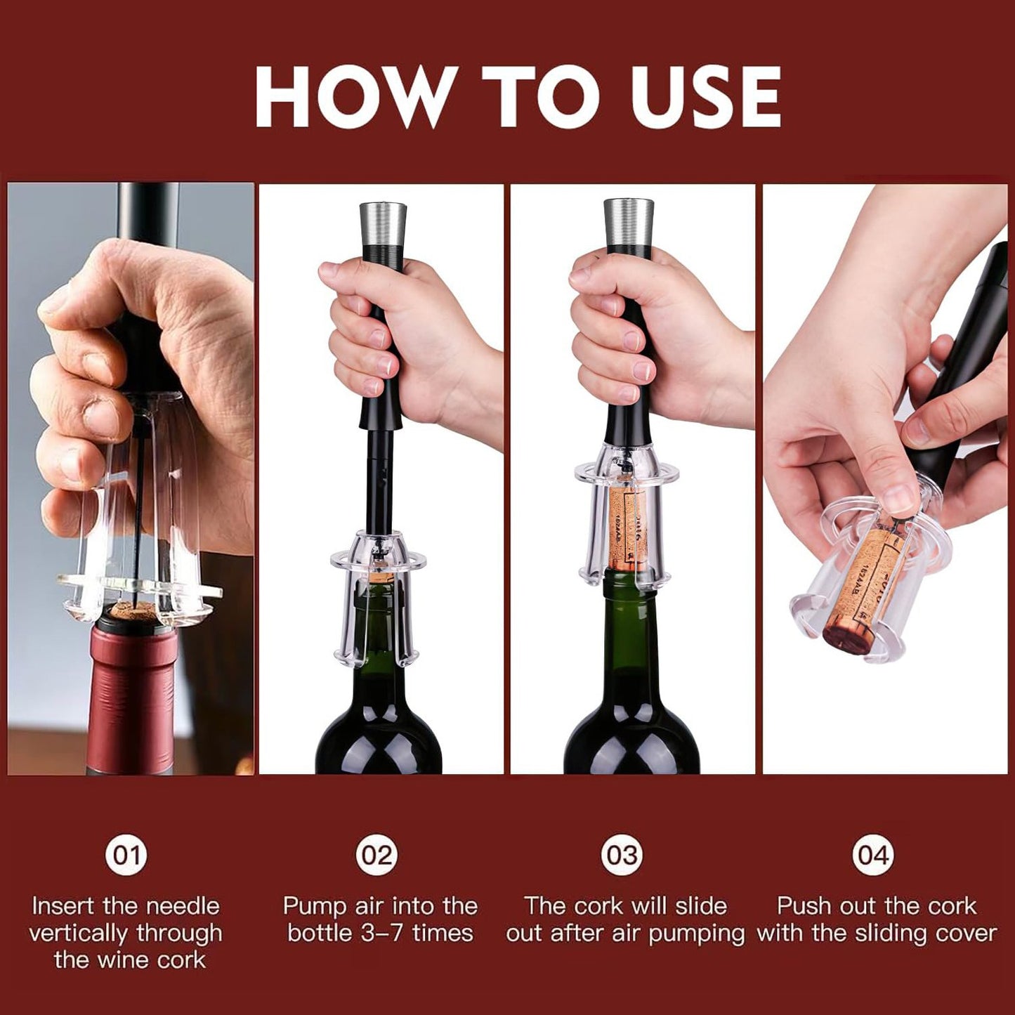 🎁🔥LAST DAY 50% OFF-🔥Air Pump Cork Remover Wine Bottle Opener Set