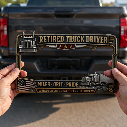 🚛 Last Day Promo: 49% OFF-Retired Truck Driver Tribute License Plate Frame