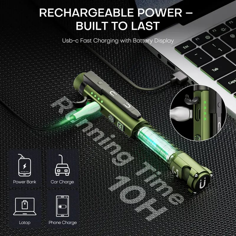 💥 LAST DAY 49% OFF-800 Lumen Rechargeable EDC Flashlight
