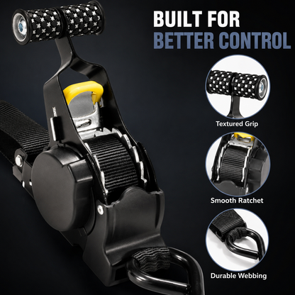 Heavy-Duty Retractable Ratchet Straps-BUY 2 fast shipping