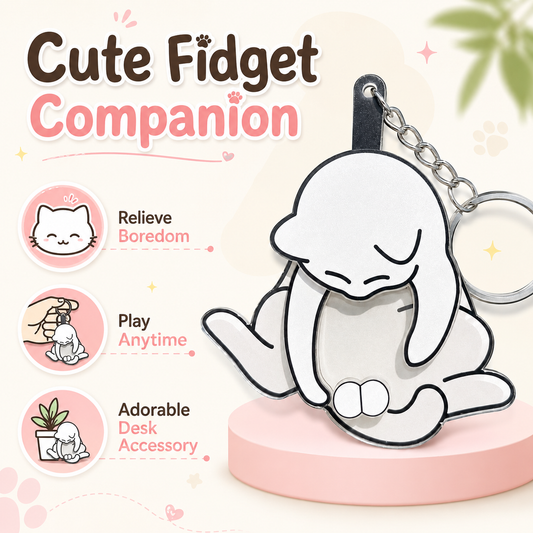 🐱🥚Pull-Play Cat & Egg Keychain