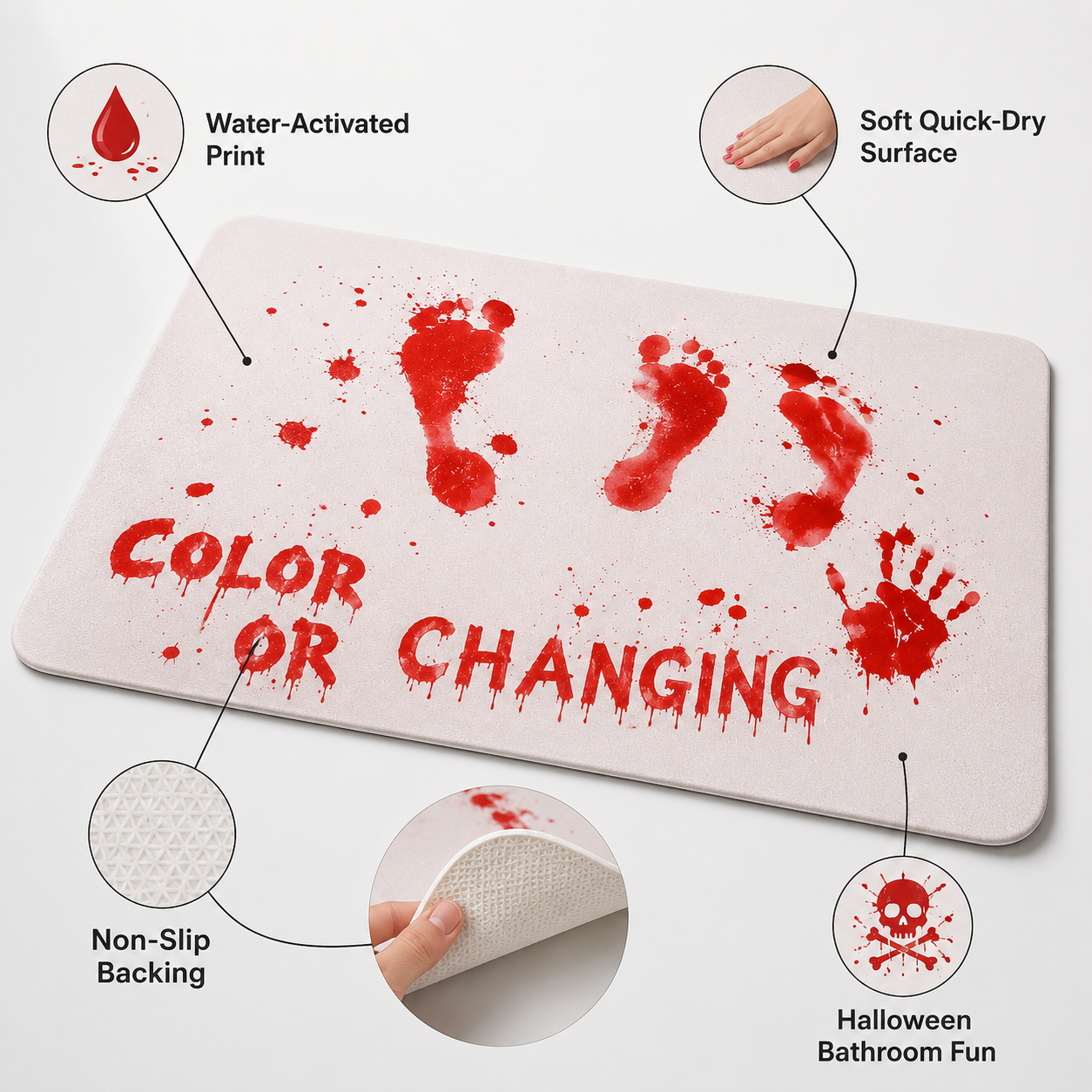 🎁🔥LAST DAY 49% OFF🔥 -Halloween Water-Changing Carpet Bloody Mat🩸
