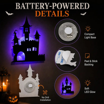 👻 Halloween LED Silhouette Wall Light Stickers