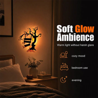👻 Halloween LED Silhouette Wall Light Stickers