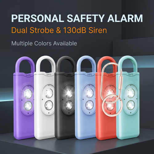 Double-flashing personal alarm