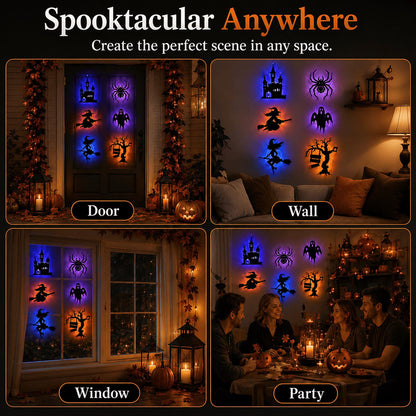 👻 Halloween LED Silhouette Wall Light Stickers