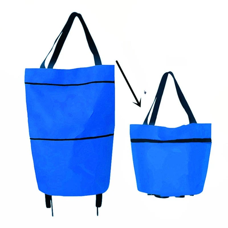 🎁 Hot Sale 49% OFF – 2-in-1 Foldable Shopping Cart with Wheels