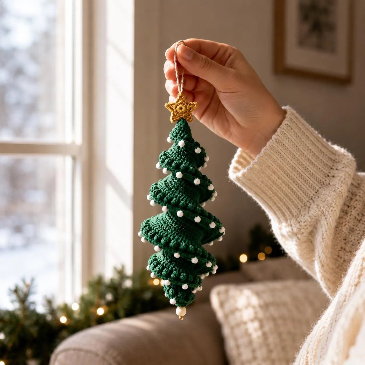 🎅🌲Crochet Snowman Spiral Oranment DIY Kit