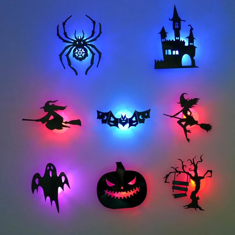 👻 Halloween LED Silhouette Wall Light Stickers