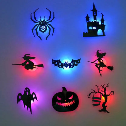 👻 Halloween LED Silhouette Wall Light Stickers