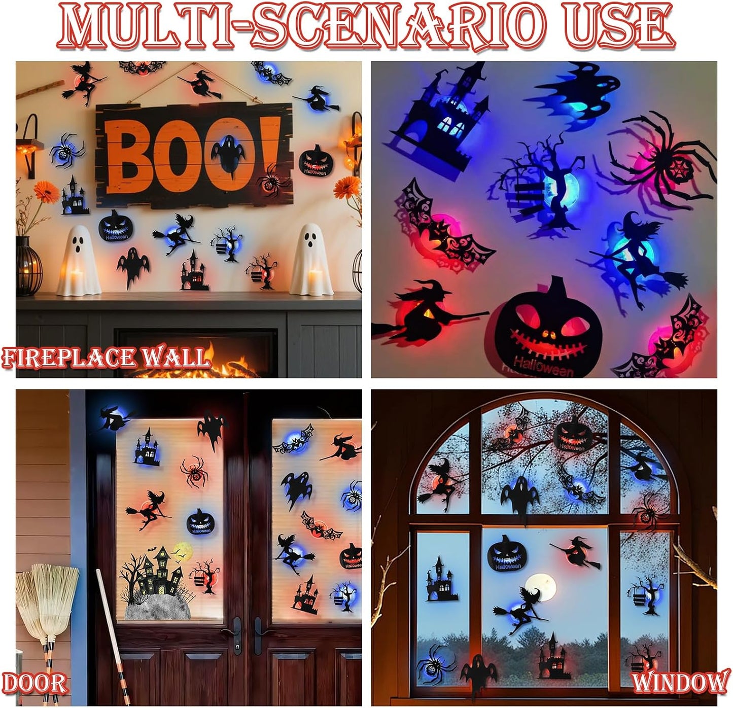 👻 Halloween LED Silhouette Wall Light Stickers