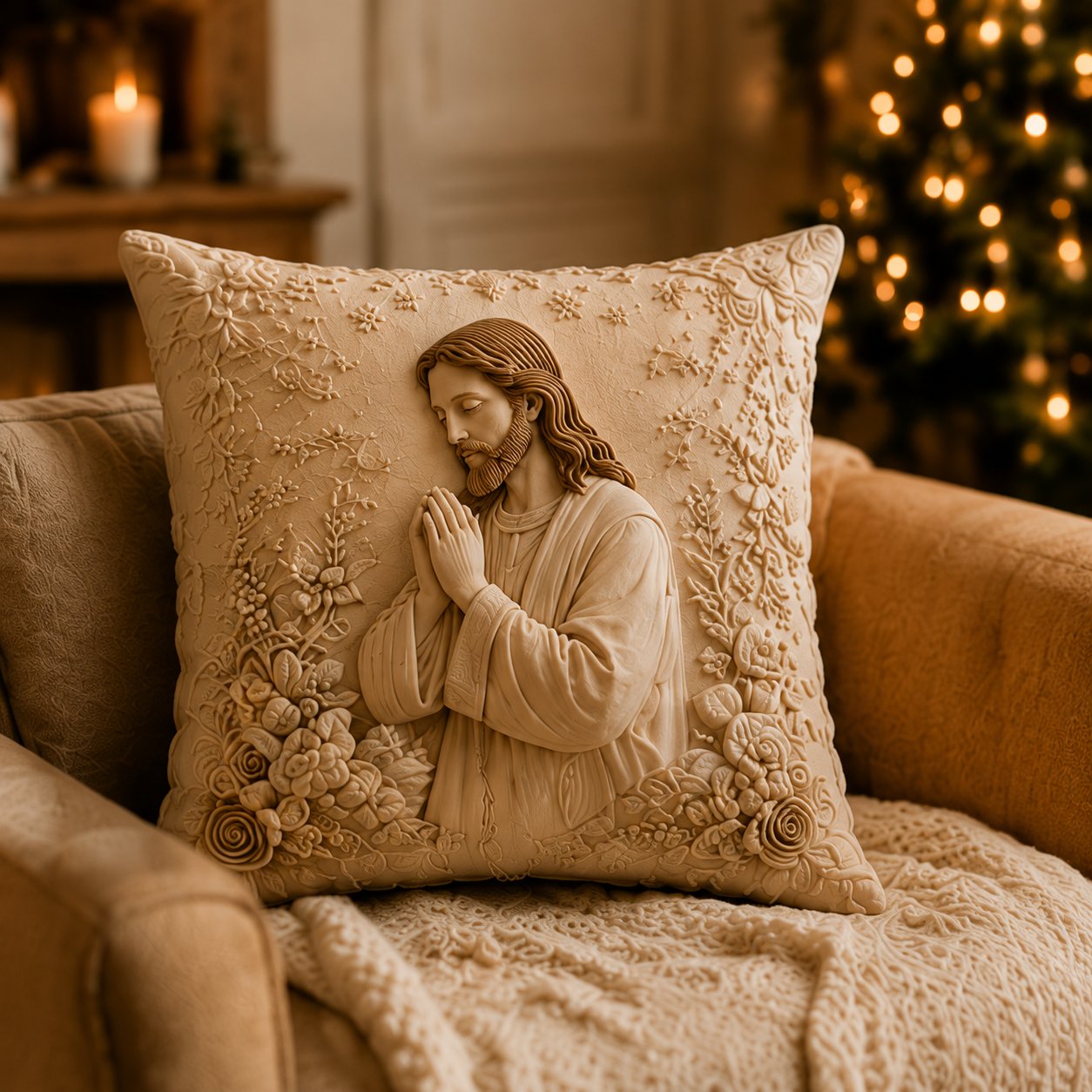 🏆 50K+ SOLD!✝️Jesus-Themed Pillowcase – Machine Washable, Wrinkle-Resistant, Durable, Perfect for Living Room, Bedroom, Office & More⛪
