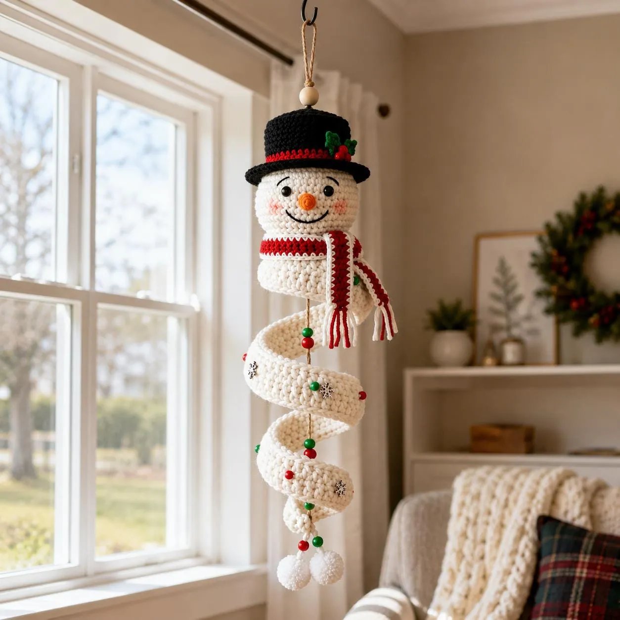 🎅🌲Crochet Snowman Spiral Oranment DIY Kit